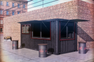 Уличное кафе из контейнера / Street food container