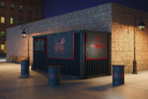 Уличное кафе из контейнера / Street food container