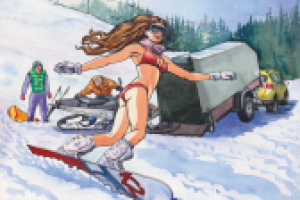 Иллюстрация в стиле пин-ап. Pin ap