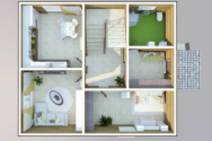 3Д разрез дома