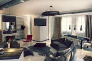 Визуализация гостиной 1