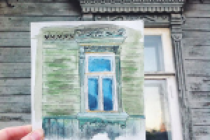 Иллюстрации для набора открыток "Наличники".