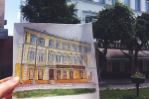 Архитектурная иллюстрация для кафе  "Traveler's Coffee".