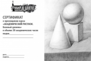 сертификат о прохождении курса "Академический рисунок"