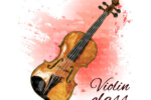 Класс скрипки, вручную нарисованная скрипка