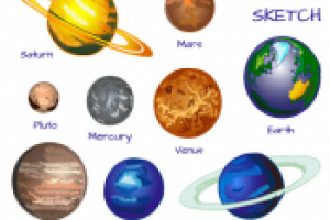 Векторная графика, планеты Солнечной системы