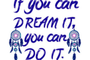 Леттеринг с вручную нарисованными ловцами снов