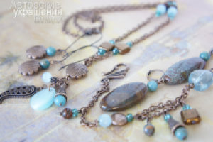 Коллекция колье, браслет, серьги, подвески