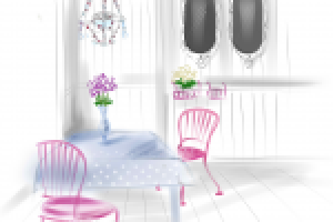 Эскиз столовой зоны в стиле "Шеббишик"