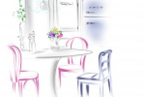 Эскиз столовой "яркие краски"