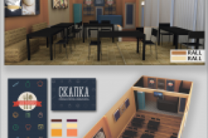 дизайн пельменной, визуализация проект интерьера+фирстиль