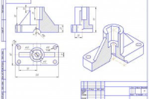 Аксонометрическая проекция с вырезом 1/4 части