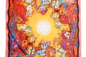 Платок "Зеркальный город Осень"