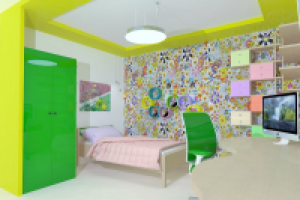 Дизайн интерьера. Детская комната для девочки 6-лет.