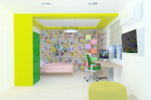 Дизайн интерьера. Детская комната для девочки 6-лет.