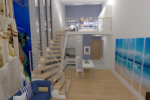 Визуализация двух уровней квартиры по проекту. Матросская тишина