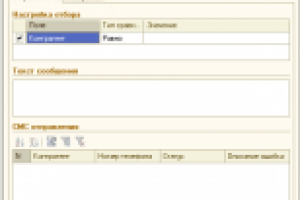 Обработка позволяет отправлять СМС через оператора МобилМани.