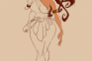 Мультяшный стиль, рисунок девушки спартанки