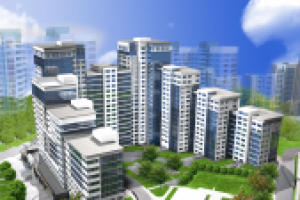 Многоэтажный жилой дом. Визуализация. 3D моделирование