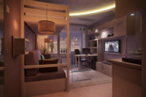 Квартира (18 кв.м.,1 комната) современный стиль.