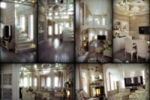 Первый этаж загородного дома.~ 80м. Выполнено за 3 дня. 30000р.