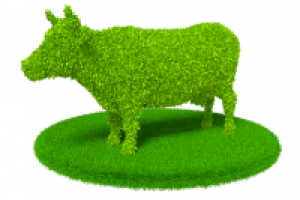 Корова из листвы