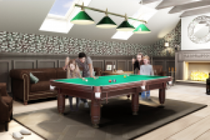 Дизайн бильярдной комнаты на мансарде
