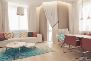 Дизайн гостиной в пастельных тонах