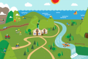 карта в стиле flat