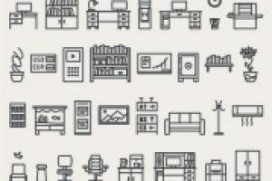 Офисная мебель и детали интерьера