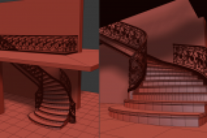 Модель лестницы с кованными перилами