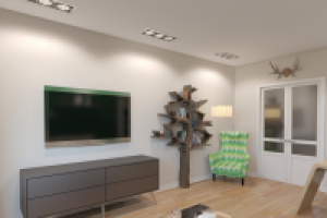 Гостиная с деревом