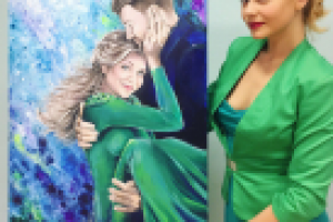 портрет 80Х60 см акрил на холсте