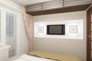 Перепланировка 2-х комнатной хрущевки (спальная комната)