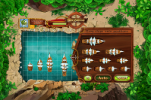 меню расстановки кораблей для игры "Морской бой"