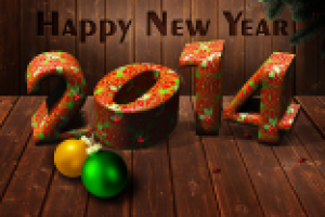 Макет поздравительной открытки с новым годом 2014