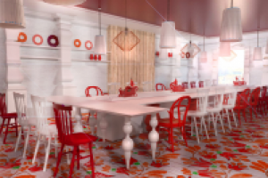 интерьер ресторанного комплекса "вкусно"