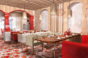 интерьер ресторанного комплекса "вкусно"