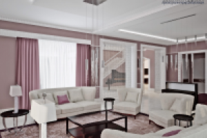 особняк в Лос Анджелесе. Гостиная,Столовая