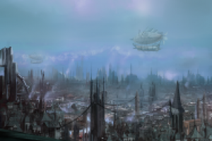 Концепт-арт локации города (день)