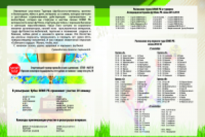 Программа футбольного турнира (буклет). Внутренняя сторона.