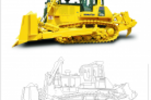 Создание векторного экскаватора Komat'su