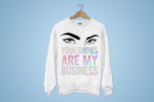 Принт на футболку салона для бровей