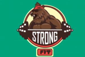 Брутальный логотип фитнес клуба с медведем