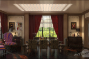 Дизайн и визуализация интерьера таунхауса. Столовая