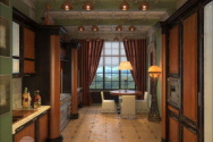 Дизайн и визуализация интерьеров загородного дома. Кухня