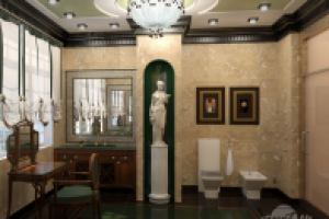 Дизайн и визуализация интерьера таунхауса. Сан. узел