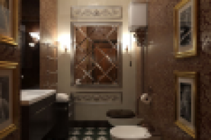 Дизайн и визуализация интерьера таунхауса. Сан. узел