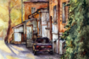 Город. Акварель и тушь