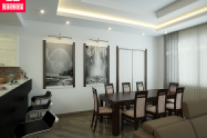 зал с кухней